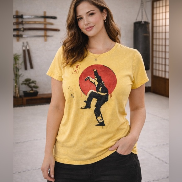 Karate Kid Vintage-Style Yellow Graphic Tee | Martial Arts Samurai Print | XL - Picture 2 of 11